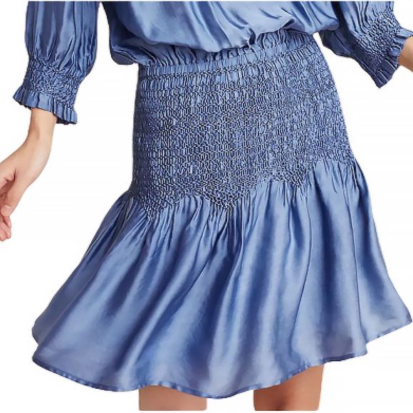 Frye Anthro Cara Smocked Embroidered Tunic Dress - Picture 2 of 8